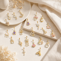 CRYSPURE 14g Piercings de nombril en acier chirurgical doré pour femmes, avec zircon AAA, pendentif cœur et fleur, bijoux de piercing de nombril, vente en gros OEM