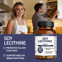 Capsules de lécithine de soja 2100 mg - Favorise les fonctions cellulaires et cérébrales - 60 capsules 475 mg par portion - Usage adulte
