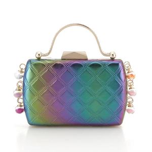 Gorgeous Quilted Casual <b>Tote</b> <b>Bag</b> for Women with <b>Zipper</b> Closure Waterproof Sparkling Beaded Handle Shiny Finish for Party Banquet - Product Image 3