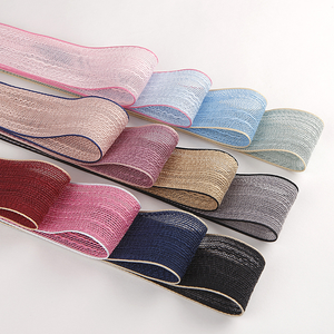 Nastro <span class=keywords><strong>in</strong></span> Organza Colorato a Righe per Confezioni Regalo, Nastro Intrecciato, Fiocco <span class=keywords><strong>in</strong></span> <span class=keywords><strong>Tulle</strong></span>, Nastro Ondulato Glitterato <span class=keywords><strong>in</strong></span> Raso - Product Image 4