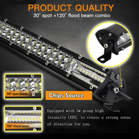 Barre lumineuse LED double rangée 8 pouces 15 pouces 20 pouces 12D Slim 60W 120W 180W 4x4 pour voiture Lada Tracteurs SUV ATV Tout-terrain Lumière de travail LED