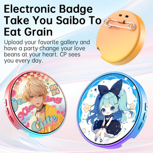 Mini-badge circulaire en plastique à clipser avec écran tactile et contrôle par application, idéal pour un cadeau d'anniversaire - Product Image 5