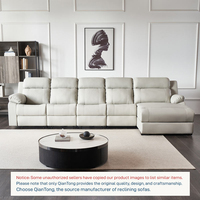 Canapé d'angle en cuir véritable moderne en forme de L, inclinable, pour salon, home cinéma ou cabine, en cuir de première qualité