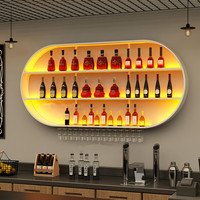 Meubles de bar industriels, étagères murales pour l'affichage du vin, étagères de rangement pour bouteilles de vin en fer, étagères murales pour le vin
