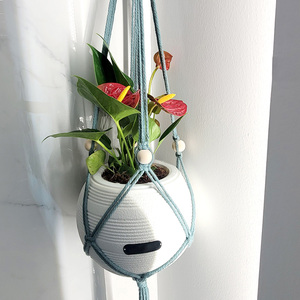 Macrame Kit Plantenhanger DIY Kleurrijk Hol Net Houten <span class=keywords><strong>Ring</strong></span> Kwastje Tuin Home Decor Cadeau voor Beginners Tutorial - Product Image 2