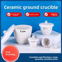 Creuset en porcelaine résistant aux hautes températures avec couvercle, pot de fusion en céramique de laboratoire pour analyse chimique, de 5 ml à 300 ml