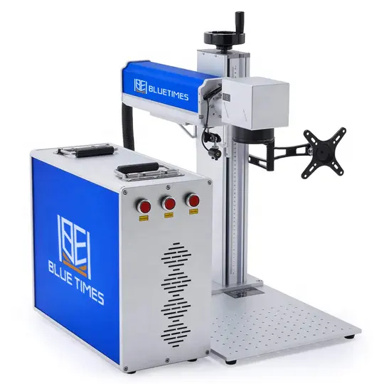 BlueTimes Factory direcrt supply 20W 30W 50W 100W Fiber laser marking machine for marking engraving