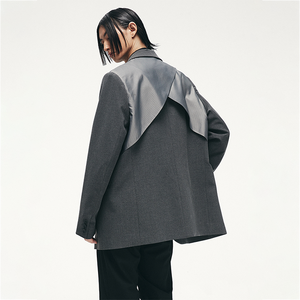 Giacca casual <span class=keywords><strong>oversize</strong></span> in lana patchwork personalizzata con basso moq per <span class=keywords><strong>uomo</strong></span> alla moda - Product Image 3