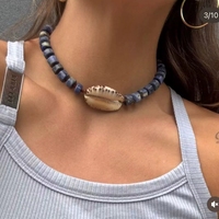 Comiya - Collares de Perlas de Acero Inoxidable con Cuentas Multicolores Chapadas en Oro Vintage, Collares con Colgante de un Solo Círculo, Regalo para Mujer