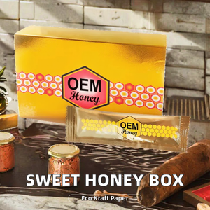 Caja <span class=keywords><strong>de</strong></span> Embalaje <span class=keywords><strong>de</strong></span> Papel Kraft Jaguar Sweet Honey con Estampado en Relieve Dorado, Tipo Caja Ranurada, Materiales Reciclados para Embalaje Exterior - Product Image 2