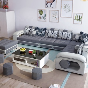 Buena calidad de lujo <span class=keywords><strong>Sofal</strong></span> en forma de conjunto de sofá de madera conjunto de diseños sofás de esquina para sala - Product Image 6