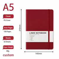 Carnet d'étude pour étudiants en stock, ligné en cuir, épais, pour notes de cours, fabriqué par le fabricant