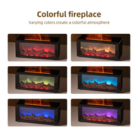 Difusor de Aroma con Efecto de Llama de Chimenea, Humidificador de 300 ml de Capacidad, LED de Gradiente Multicolor, Aceite Esencial, Ayuda para Dormir, Fuego Realista