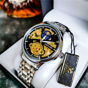 Montre Homme AOKULASIC Design Mode Automatique Mécanique Homme Luminescente Acier Inoxydable Étanche <span class=keywords><strong>Horloge</strong></span> Reloj Hombre - Product Image 2