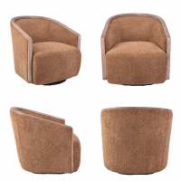 Fauteuil d'appoint moderne pivotant à 360°, fauteuil de détente moelleux, siège occasionnel pour salon, chambre, hôtel