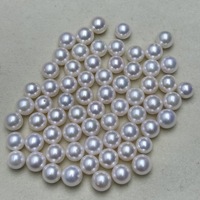 Perles Akoya d'eau de mer naturelles de 8-9 mm, effet miroir, parfaitement presque impeccables, blanc brillant, perles Zhuji fines en vrac pour la fabrication de bijoux