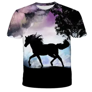 yong men women kid horse 3d print t shirt kid short sleeve 3D printing t shirts