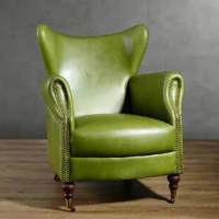 Fauteuil Tigre Nordique à Dossier Haut, Luxe Léger, Mobile, Rembourré en Latex, en Cuir Véritable, pour Salon, Chambre, Hôtel, Café, Canapé Simple