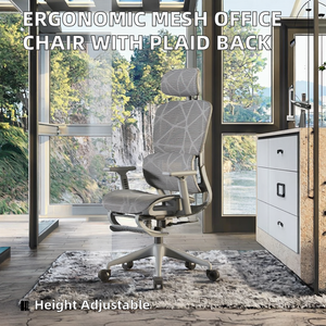 เก้าอี้สำนักงานดีไซน์ตามหลักสรีรศาสตร์พร้อมที่<span class=keywords><strong>นั่ง</strong></span>กลวงด้านหลังลายสก๊อตสำหรับ<span class=keywords><strong>นั่ง</strong></span>คอมพิวเตอร์นั่งในบ้านหรือนั่งยาว8ชิ้น - Product Image 3