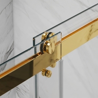 Porte de douche coulissante double moderne en acier inoxydable 304 doré poli avec cadre en verre trempé pour projet hôtelier