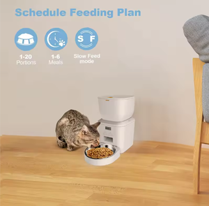 Dispensador <span class=keywords><strong>de</strong></span> comida para perros y gatos con batería plegable <span class=keywords><strong>de</strong></span> plástico <span class=keywords><strong>de</strong></span> 4L, alimentador <span class=keywords><strong>de</strong></span> cuencos para mascotas, ración temporizada inteligente automática - Product Image 3