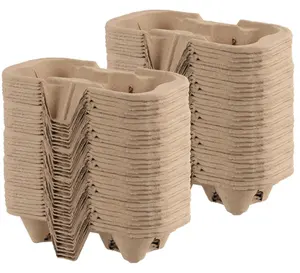 2 Cup Carrier Tray Disposable Coffee Cup Holder Tray Drink Holder Biodegradable Drink Carrier