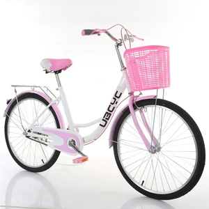 Vélo de ville classique rétro en aluminium vert pour <span class=keywords><strong>femme</strong></span>, 22, 24, 26 pouces, à vitesse unique, avec panier, pour le sport et la vie quotidienne, pas cher - Product Image 4