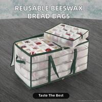 Ensemble de sacs à pain réutilisables en cire d'abeille pour le stockage des aliments, écologiques et biodégradables, doublure en coton et lin, pliables, sans BPA