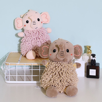 FF3833 maison salle de bain décor dessin animé cochon séchage des mains serviette absorbant chiffons de nettoyage chiffon Chenille floue éléphant essuie-mains