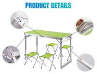 Muebles de Camping HISPEED, Mesa Plegable de MDF para Barbacoa, Mesa Plegable de Aleación de Aluminio para Exteriores