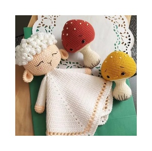 100% coton blanc mignon agneau bébé couette tricot à la main Animal bébé couverture Crochet enfants coton <span class=keywords><strong>mouton</strong></span> couette - Product Image 1