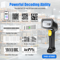 Lecteur de codes-barres 1D 2D industriel YHDAA, scanner de codes-barres robuste filaire USB avec lecture précise des codes métalliques et gravure laser