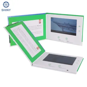 DIY venta al por mayor personalizado A5 7 pulgadas Tapa dura Digital LCD HD pantalla Video folleto tarjeta para publicidad negocio