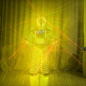Richshining NOUVEAU Costume Robot LED avec faisceaux multiples et <span class=keywords><strong>laser</strong></span> coloré, pour performance sur échasses, cosplay, bar, scène, spectacle DJ - Product Image 3