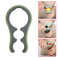 Cadeaux pour la fête des mères Ouvre-bocal portable robuste 3 en 1 Outil de cuisine multifonction avec matériau PP+TPE - Cadeau écologique