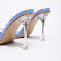 Les dernières sandales à talons hauts en cristal populaires sont des talons hauts sexy pour femmes et des sandales à la mode transparentes