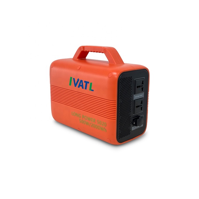 2000Wh 500W Pure Sine Wave Portable Power Station LiFePO4 Battery Solar Generator for Home Power Outage Picnic Fishing Travel