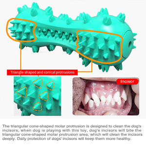 ของเล่นเคี้ยวสำหรับสุนัข TPR สีเขียว พร้อมหนามแหลม ช่วยทำความสะอาดฟัน - Product Image 4