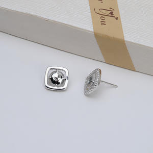 Boucles d'oreilles en argent S925 et coquillage, perles 8-14, accessoires de bijoux tendance pour femmes, support vide semi-fini, 3023, apprêts de bijoux - Product Image 4