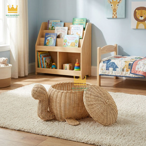 Panier de rangement en rotin en forme d'animal mignon et moderne, taille personnalisable, pour le rangement des jouets des enfants, écologique et multifonctionnel - Product Image 4