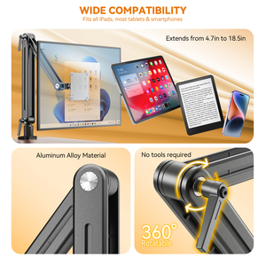 Support d'écran portable personnalisé avec logo pour bureau, support pliable pour tablette à bras long de 24 pouces, idéal pour les voyages - Product Image 4