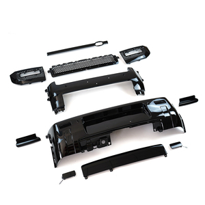 Para <span class=keywords><strong>Land</strong></span> <span class=keywords><strong>Rover</strong></span> <span class=keywords><strong>Defender</strong></span> 90 110 2022 2023 Kit de carrocería <span class=keywords><strong>modificado</strong></span> Rejilla de parachoques delantero y trasero negro Kit de carrocería negra - Product Image 1