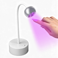 Mini lampe à ongles LED de bureau sans fil 12w Séchoir à gel rechargeable 2200mAh et alliage d'aluminium pour salon professionnel et maison