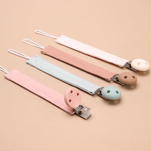 Vente en gros de nouveaux matériaux pince-sucette portable en coton pour bébé pinces binky neutres universellement adaptées à toutes les sucettes pour jouets de bébé - Product Image 2