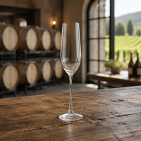 Flûte à champagne transparente de 190 ml, corps sans soudure, bord conique, directement de l'usine pour les foires du vin et les clubs de campagne