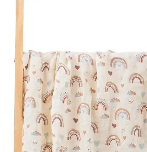 Mantas envolventes de muselina de bambú con estampado personalizado MU, precio bajo, mantas envolventes de muselina para bebés recién nacidos