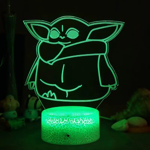 Baby <span class=keywords><strong>Yoda</strong></span> Đèn Ngủ 3D Đèn Ảo Ảnh Led 3D - Product Image 3