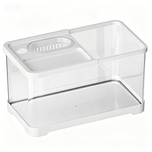Pecera Transparente de Escritorio con Tapa, Acuario Ecológico con Plataforma para Tomar el Sol y Escalar, para Sala de Estar - Product Image 4
