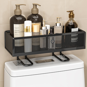 Organizador de Ducha <span class=keywords><strong>para</strong></span> Baños, Estante de Almacenamiento Metálico Negro, <span class=keywords><strong>Sin</strong></span> Perforaciones, <span class=keywords><strong>para</strong></span> Montar en la Pared - Product Image 6