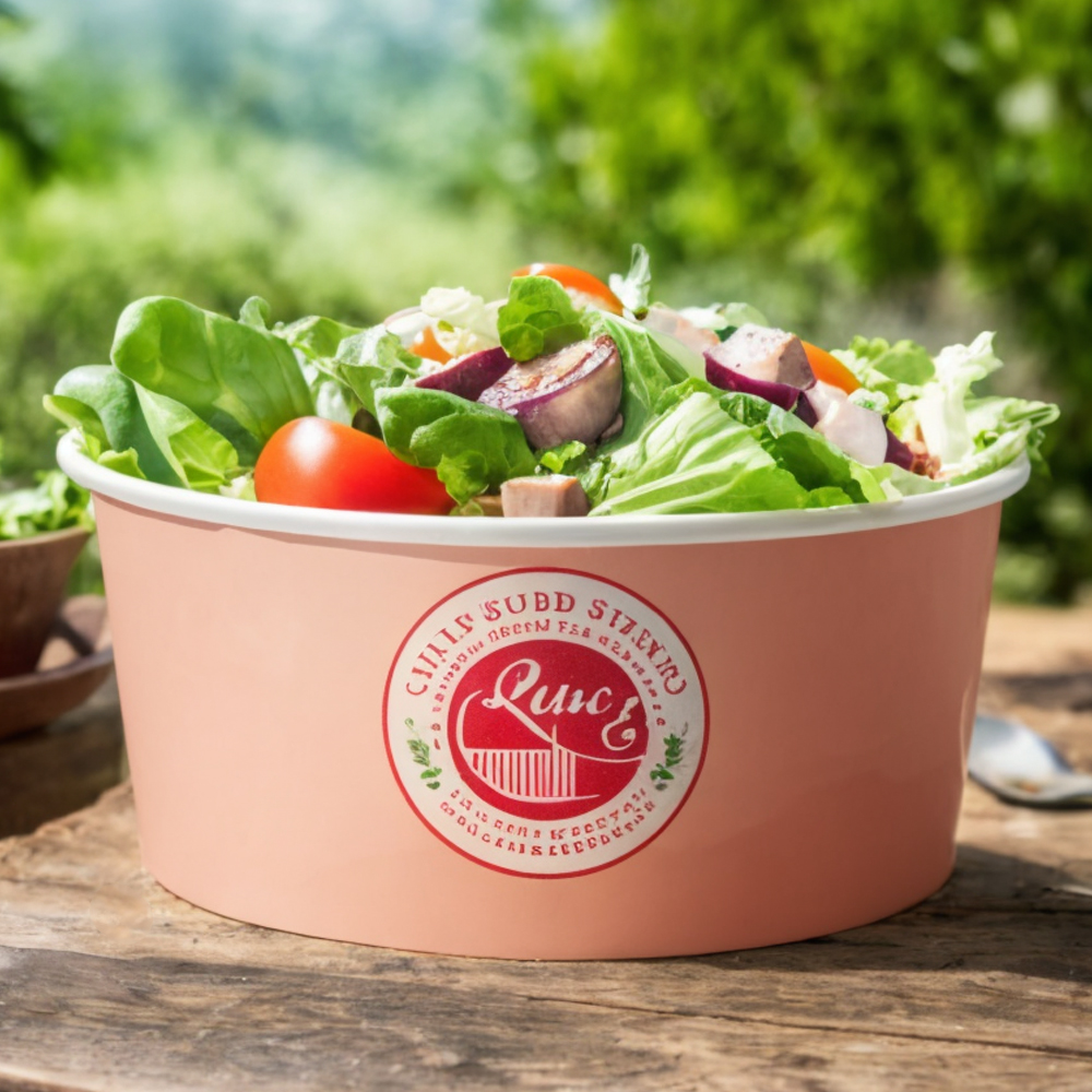 Wholesale Disposable Food Packaging Kraft Paper Soup Cup Salad Bowl Takeaway Packaging For Food With Lid Custom Logo